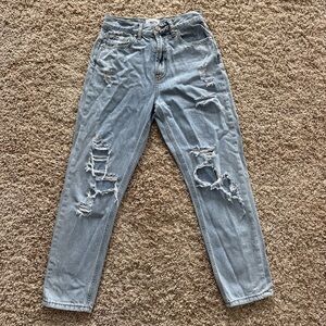 Stylish Light Blue Distressed Boyfriend Jeans